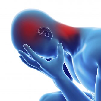 medical 3d illustration - male having a headache